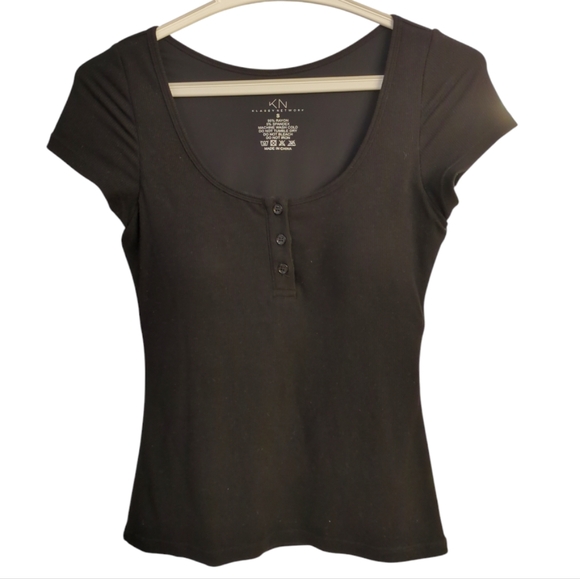 Klassy Network Brami Henley T-shirt, ribbed cotton, built-in bra padding, S - Picture 7 of 12